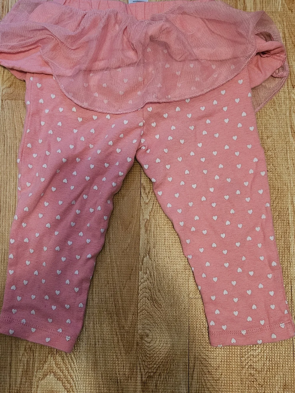 Carter's Pink Heart-Print Leggings with Tulle Skirt